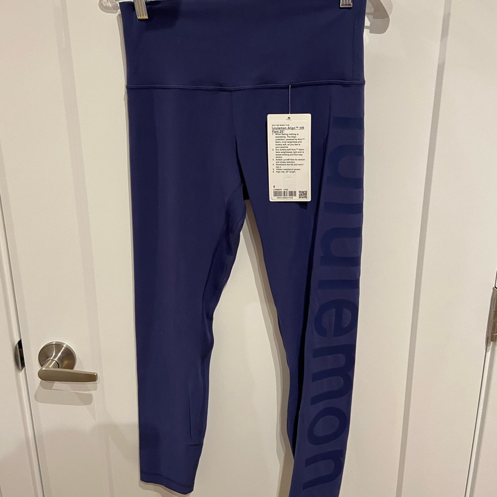 lululemon Align™ High-Rise Pant 25". Size 8. NWT. Blue/night moon color